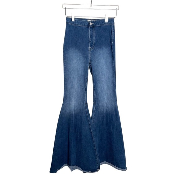 Free People We The Free Womens Just Float On Flare Jeans 27 Blue Boho Festival - Picture 1 of 15